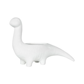 Creative Co-Op Maceta de gres con Forma de Dinosaurio Blanco