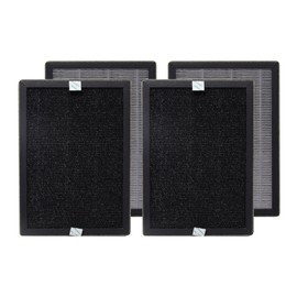 PUREBURG Replacement Filter Compatible with Priestley PM1240 PM1240B Air Purifier, 2-Pack (4 Filters) H13 HEPA Activated Carbon 2-in-1 3-Stage Filtration