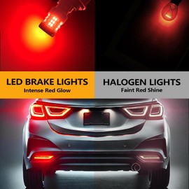 Zyvirexa 3157 LED Brake/Tail Light Bulbs Compatible For Ford Focus 2000-2018, 3057 Bulb, Red Light, Plug and Play, Pack of 2