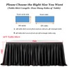 Albassa Black Table Skirt for Rectangle Table 6ft Polyester Table