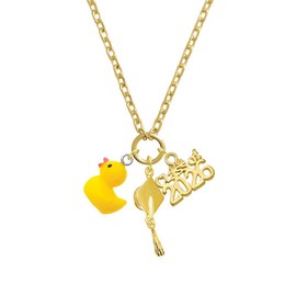 Delight Jewelry Resin Yellow Ducky Goldtone Class of 2026 Graduation Zoey Charm Necklace, 28"