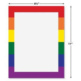 Rainbow Letter Paper - Set of 25 pride stationery papers are 8 1/2" x 11", computer printer paper, Pride Flyers, Invitations, or Letter Paper