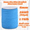 CAQUBO 6mm Cotton Braided Macrame Cord 96 Yards (288 Ft)