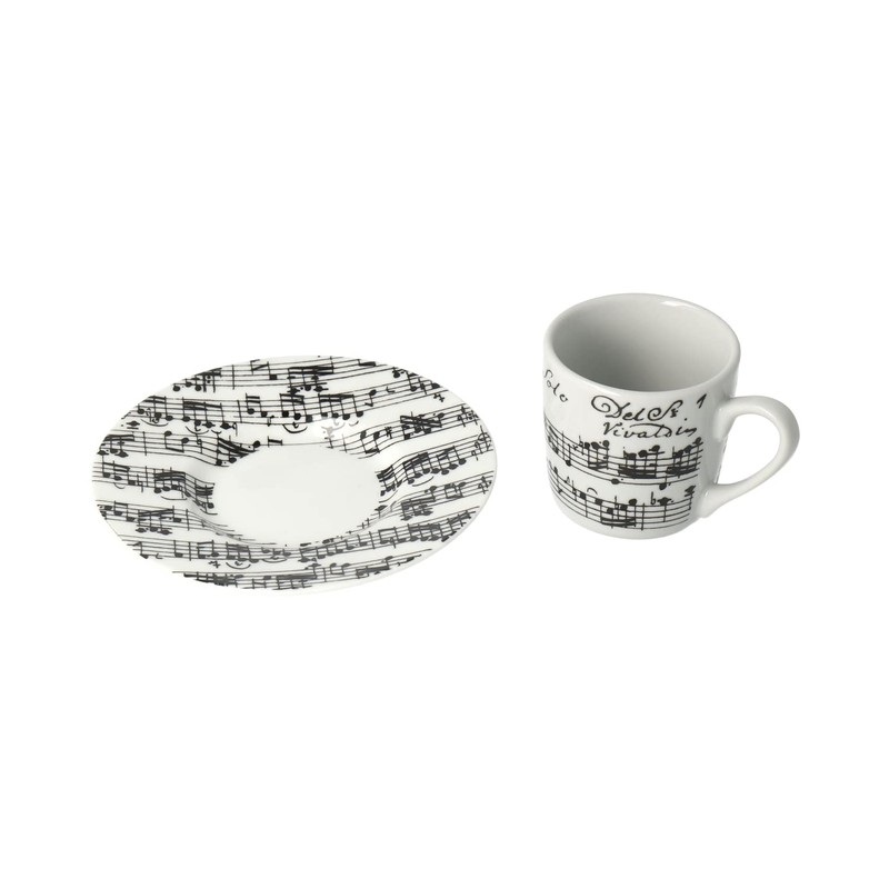 mugesh Vivaldi Espresso Set Two Cups (White) - Great Gift