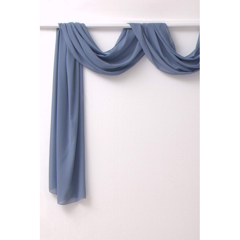 Socomi 3 Panels Dusty Blue Chiffon Wedding Arch Drapes 6