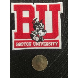 BU Boston University Terriers Vintage Embroidered Iron On Patch 3” X 2.75”