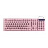 Gaming Keyboard USB Round 104 Keycaps Backlit Ergonomic Fodable Feet