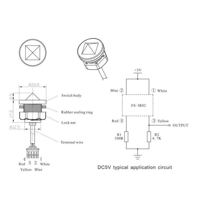 Taidacent FS IR02 FS-IR02 Optical Infrared Water Liquid Level Sensor