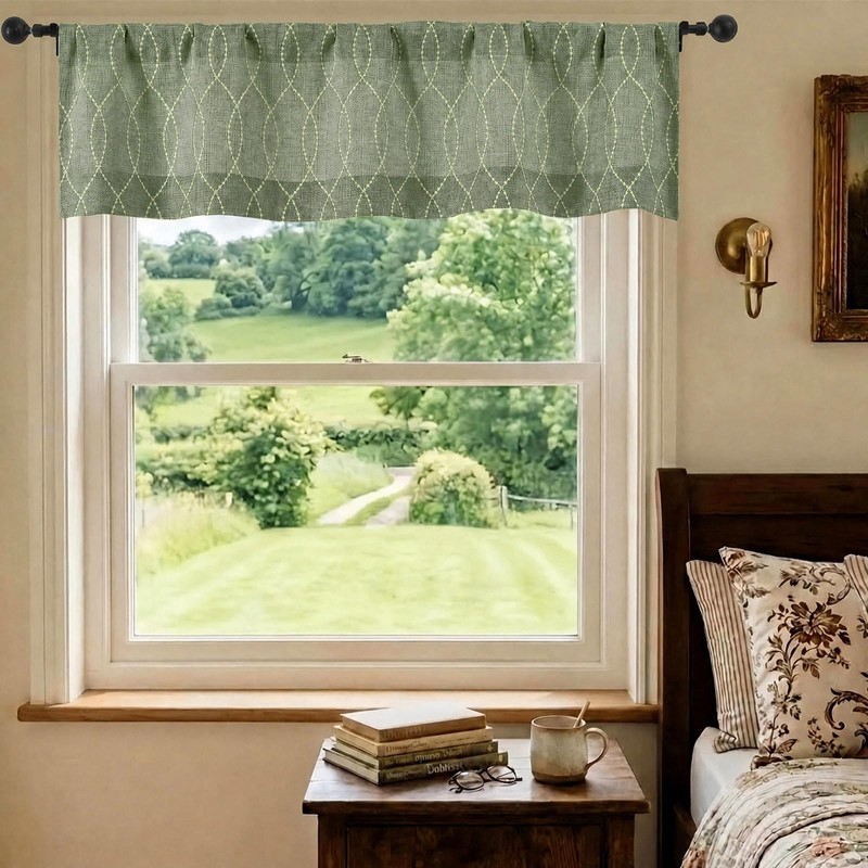 Small Valance Curtains for Windows 52Wx14L, 1 Pack