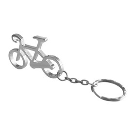 Sportigo ® Bicycle Keyring with Bottle Opener in Silver / Bottle Opener Pendant / Cyclist Road Bike MTB Gift Father Gift Idea, silver