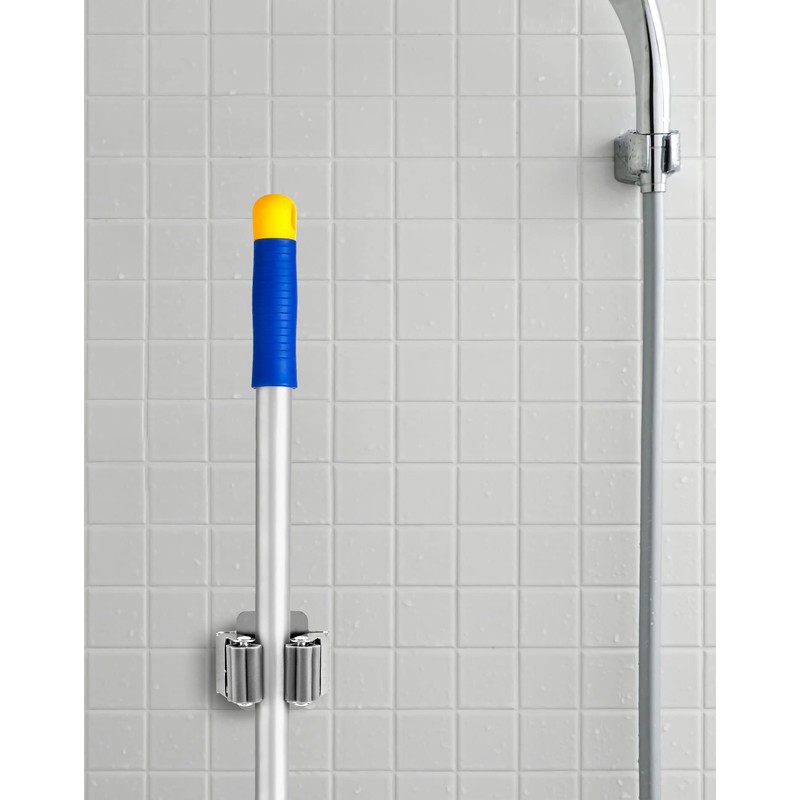 QWORK® 10 Piece Mop Broom Holder, Mop Holder Wall Mounted,