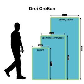 Prime Art Wood® Microfibre Hand Towels Set of 2 (70 x 140 cm and 40 x 80 cm) Quick-Dry, Extremely Absorbent, Ultralight Travel Towel Set with Bag - Ideal for Outdoor, Travel, Camping, turquoise, 80x40cm