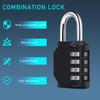 DALAETUS 3 Pcs Combination Padlock, 4 Digit Locker Padlocks, Weatherproof
