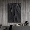Dthllay Black Abstract Canvas Wall Art 3D Texture Painting Black