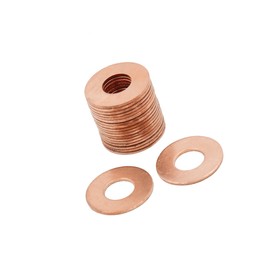 Partuto 20 Pcs 9mm Inner Dia Copper Washers Flat Sealing Gaskets Ring Replacement
