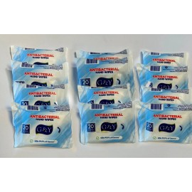 G&Y  Lot of 12 Packs  Hand Wipes 20  count