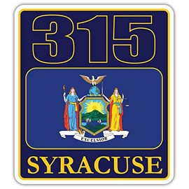 315 Area Code, Syracuse Auburn Rome Area Code, New York Flag | Weatherproof Outdoor Sticker Perfect for toolboxes, laptops, Trucks, Skateboards, Windows