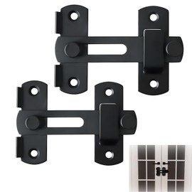 Türschloss Innentür, Edelstahl Türriegel Außen, Riegelschloss Riegel Flip Latch, Gartentor Schloss mit Fester Schraube, Torriegel Schwarz für Tor, Fenster, Schlafzimmer, 2 Stück