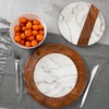 LEHAHA Rustic Modern Melamine Dinnerware Sets, Marble 12-Piece Lightweight Outdoor