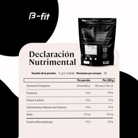 B-FIT B Just Creatine - Creatina Monohidratada Pura en Polvo - 90 Servicios 450 gr 3 Meses de Suministro - Pre Entreno Ideal Pre Workout - Creatina...