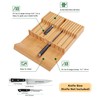 Utoplike In-drawer Knife Block Bamboo Kitchen Knife Drawer Organizer,Large handle