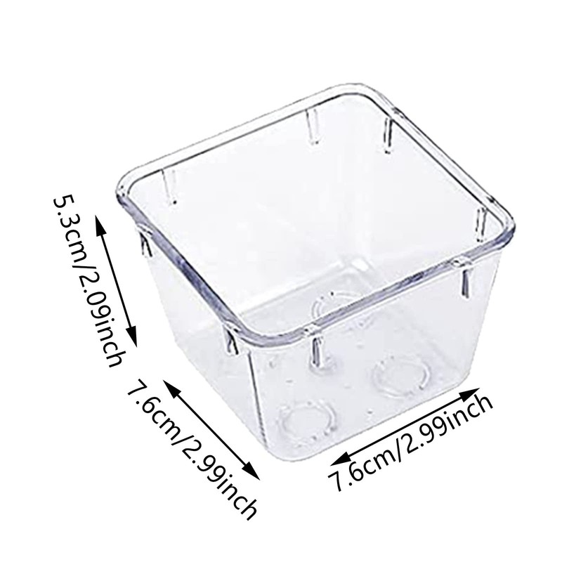 QUINTRA Clear Plastic Drawer Organizer Set, 4 Sizes, Desk Drawer