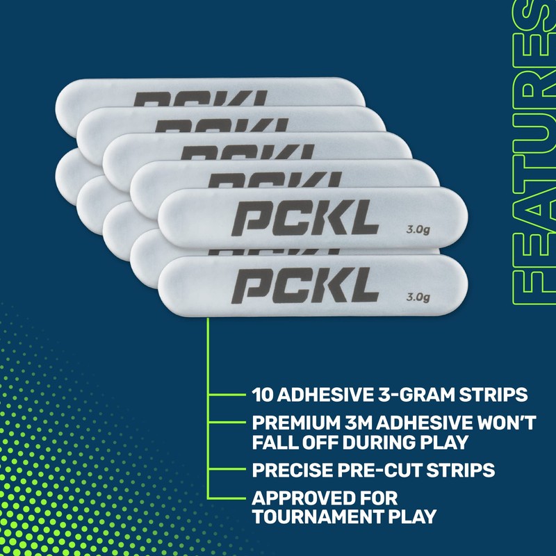PCKL Pickleball Paddle Lead Tape Strip Weights | 10 Pre