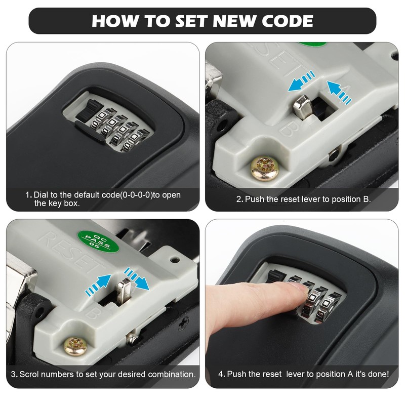 UKOFEW Waterproof and rustproof key box, key box with 4-digit