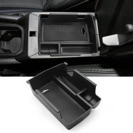 YEE PIN Compatible with Jeep Compass 2021 2022+ Centre Console Storage Box/Glove Box for Armrest Organiser Accessories with Non-Slip Mat (Black)