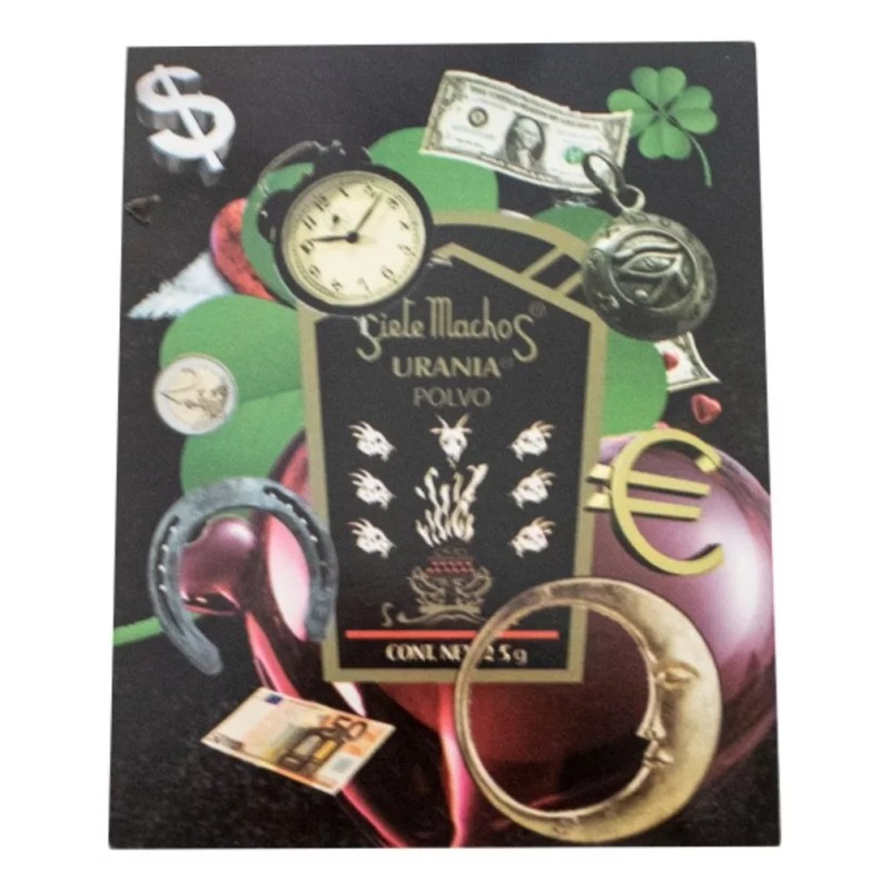 3pzas Polvo 7 Machos Urania 2.5grs Protección, Buena Suerte