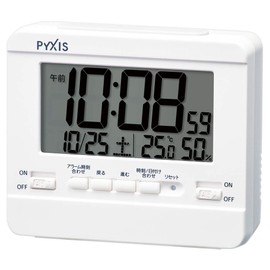 Seiko Clock Tabletop Clock Alarm Clock Wall Clock Digital Temperature and Humidity Display Pyxis Main Unit Size: 3.54×4.13×1.65 in NR538W