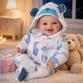 BABESIDE 17-Inch Lifelike Reborn Baby Dolls Boy Lifelike Vinyl Baby with Soft Plush Bear Pajama Outfit, Realistic Newborn Baby Doll with Toy Accessories, Perfect for Pretend Play & Collectors