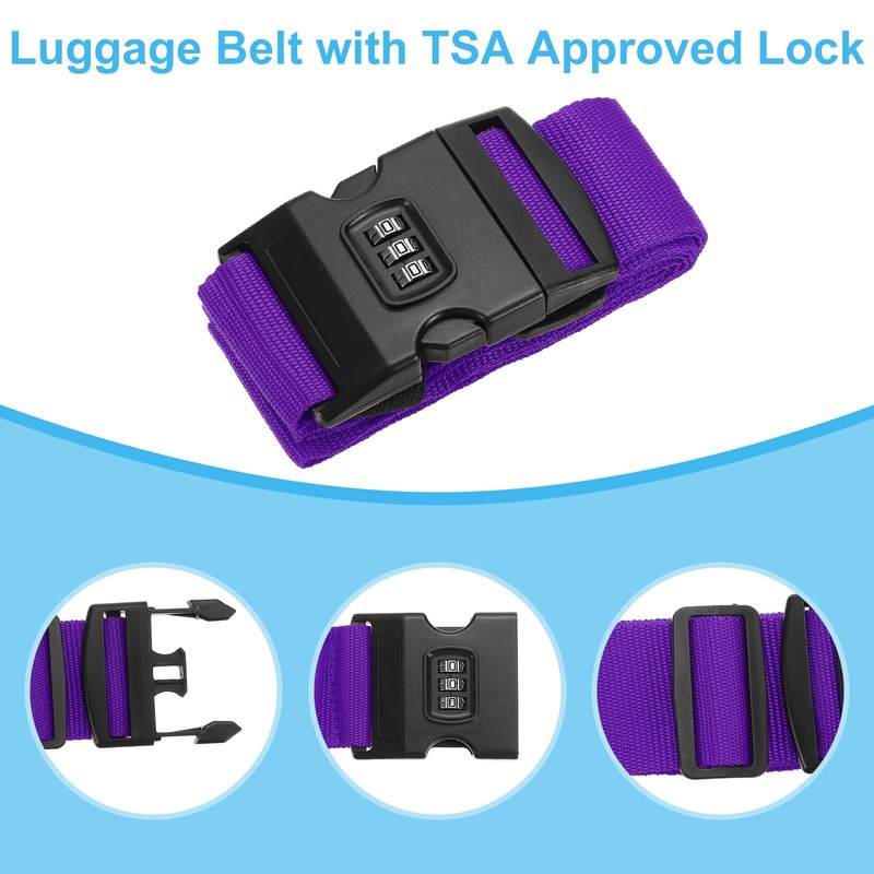 PATIKIL Luggage Straps, 4 Pack Suitcase Straps Adjustable Luggage Belts