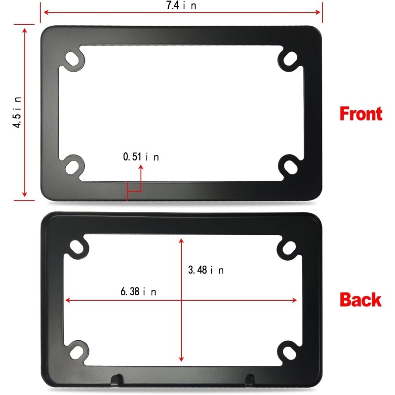 BLVD Matte Black Stainless Steel Motorcycle License Plate Frame Including
