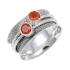 JEWELSTREZORO Karneol Edelstein Spinnerring Männer & Frauen Spinnerring 925 Sterling