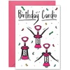 Funny Wine Birthday Card - Corkscrew Arms - Large A5