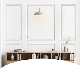 HPNIUB Pre-Cut Wall Molding Set of 6 Pcs Ready to Assemble Wainscoting Panels for Interior Wall Decor Peel and Stick Trim Molding Kit Picture Frame Style Molding for Living Room(Not Include Glue)