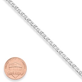 Miabella 925 Sterling Silver Italian 3mm, 4mm Solid Mariner Link Chain Bracelet for Men Women, Made in Italy (3mm - Length 7 Inches (Small))