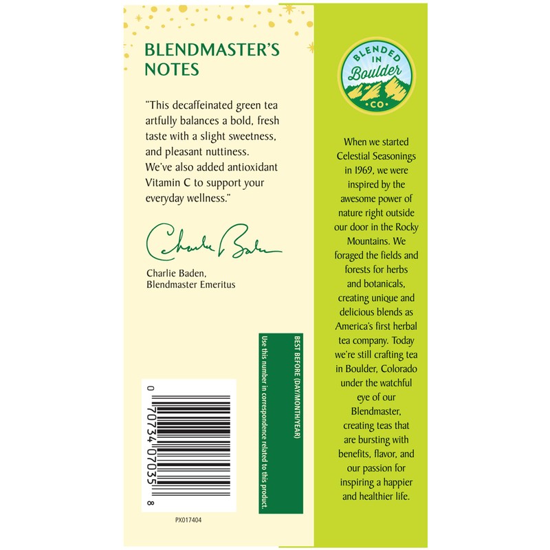 Celestial Seasonings Decaf Green Tea Bags 20 Tea Bags