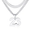 KLIFOWDY Number Necklace, Layered Necklace for Men, Number Necklace for