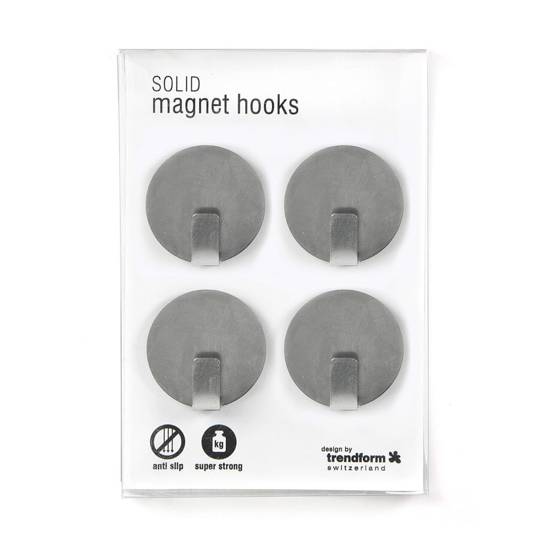 Trendform Magnetic Hooks Solid Set of 4 Stainless Steel Non-Slip