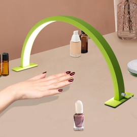 LyeXD Half Moon LED Light for Nail Desk 36W, Professionals Led Light w/Adjust Brightness 3000K‑6000K 2400 Lumen LED Manicure Lamp Desk Lamp, Half Moon Desk Lamp for Lash Eyelash Extension (Green)