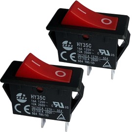 2Pcs HY35C ON Off Rocker Switch 2Pins Push Button Switch AC 125/250V