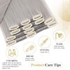 Elailite Real Hair Clip-In Extensions, 8 Wefts, Grey, Straight, Real