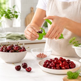 Cherry Pitter Tool for Kitchen Fruit Prep – Stainless Steel Seed Remover for Cherries, Olives & Small Fruits