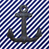 FTWDesign Anchor Double Coat Hook Made of Cast Iron