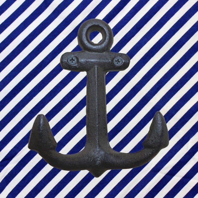 FTWDesign Anchor Double Coat Hook Made of Cast Iron