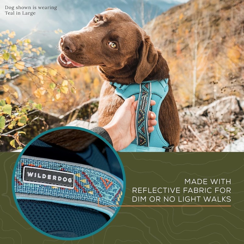 Wilderdog Lightweight Dog Harness with Reflective Straps - Large -