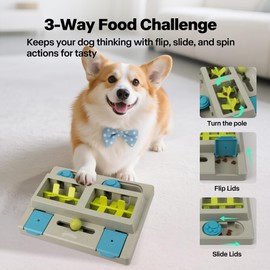 Pawise Dog Puzzle Feeder Toy,Fun Slow Feeder 3 Levels, Pup Food Treat Dispenser for IQ Training & Mental Enrichment, Interactive Gift for Smart Dogs,Ideal for Small Dogs
