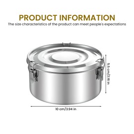 Stainless Steel Lunch Box, Pack of 3, 360 ml Stainless Steel Container with Drawstring Pockets, Stainless Steel Container with Lid, Food Storage Containers, Stainless Steel, Round Lunch Box for